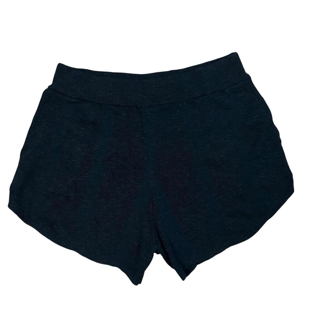 Free People Beach Shorts M Black Knit Comfy Pull On Coastal Lounge Cozy Stretch